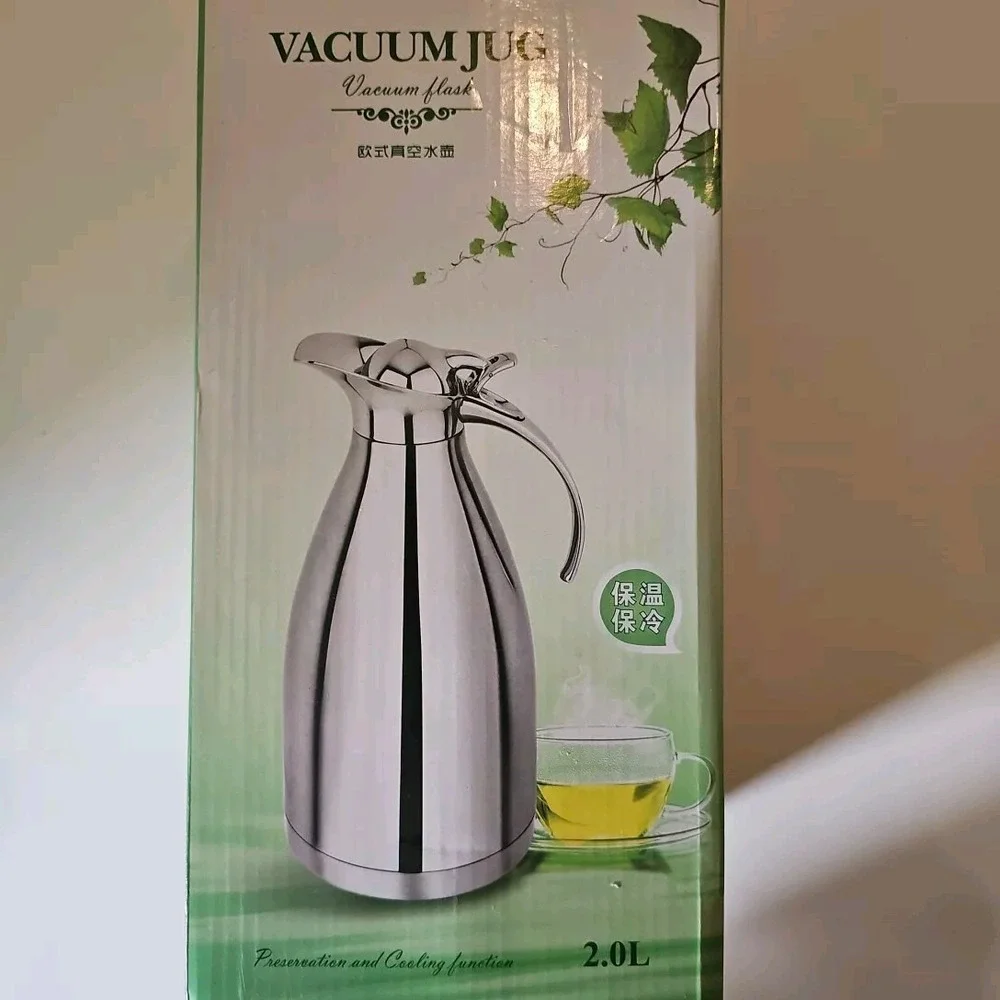 Insulated Vacuum Jug for Tea and Coffee -‎ Thermal Beverage Carafe - White 1L